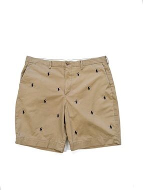 Polo Ralph Lauren Men’s 36 Classic Fit All Over Print Pony Stretch Shorts Khaki